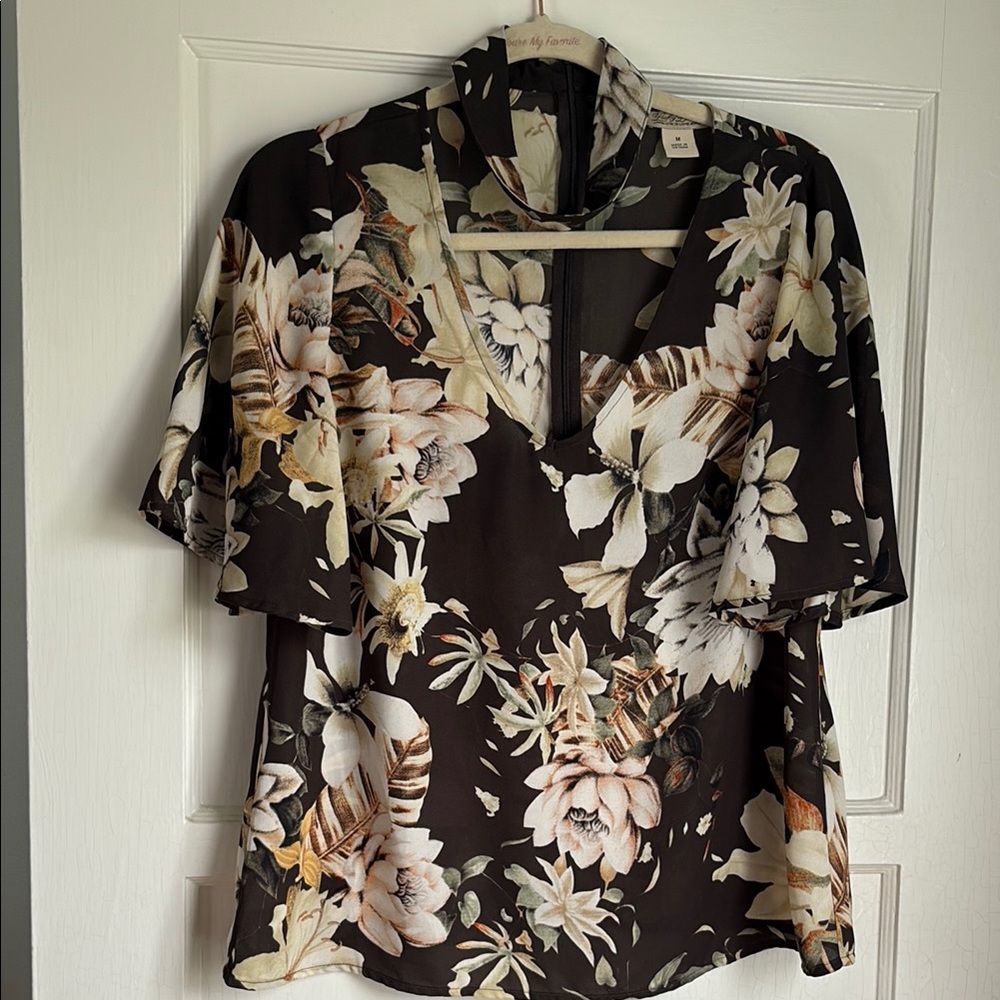 Floral Black Blouse